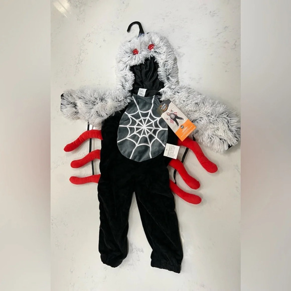 Fuzzy Spider Costume for Kids with Web Design - Picture 9 of 10